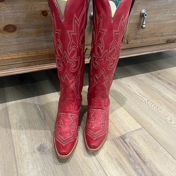 Red leather Corral Western Cowboy Boots - Picture 1 of 13